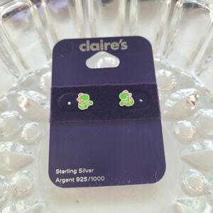 Sterling Silver Baby Mini‎ Dinosaur post studs earrings 925 Claire's NEW CUTE